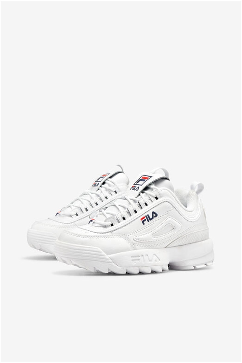 White / Navy / Red Women's Fila Disruptor 2 Premium Sneakers | Saudi Arabia-165234