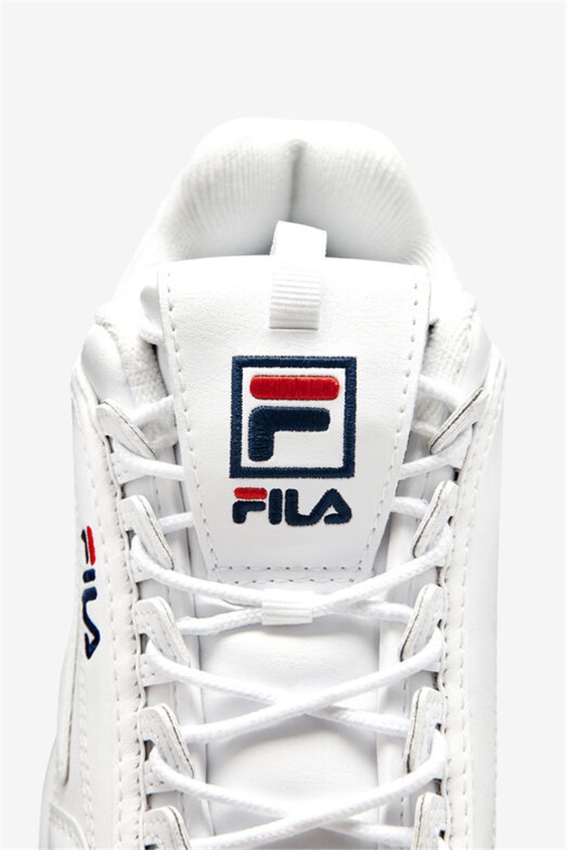 White / Navy / Red Women's Fila Disruptor 2 Premium Sneakers | Saudi Arabia-165234