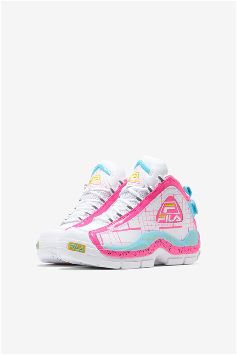 White / Pink Kids' Fila Grant Hill 2 Shoes | Saudi Arabia-348265