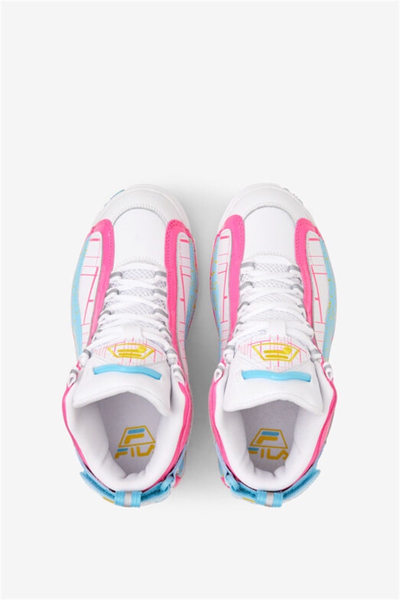 White / Pink Kids' Fila Grant Hill 2 Shoes | Saudi Arabia-348265