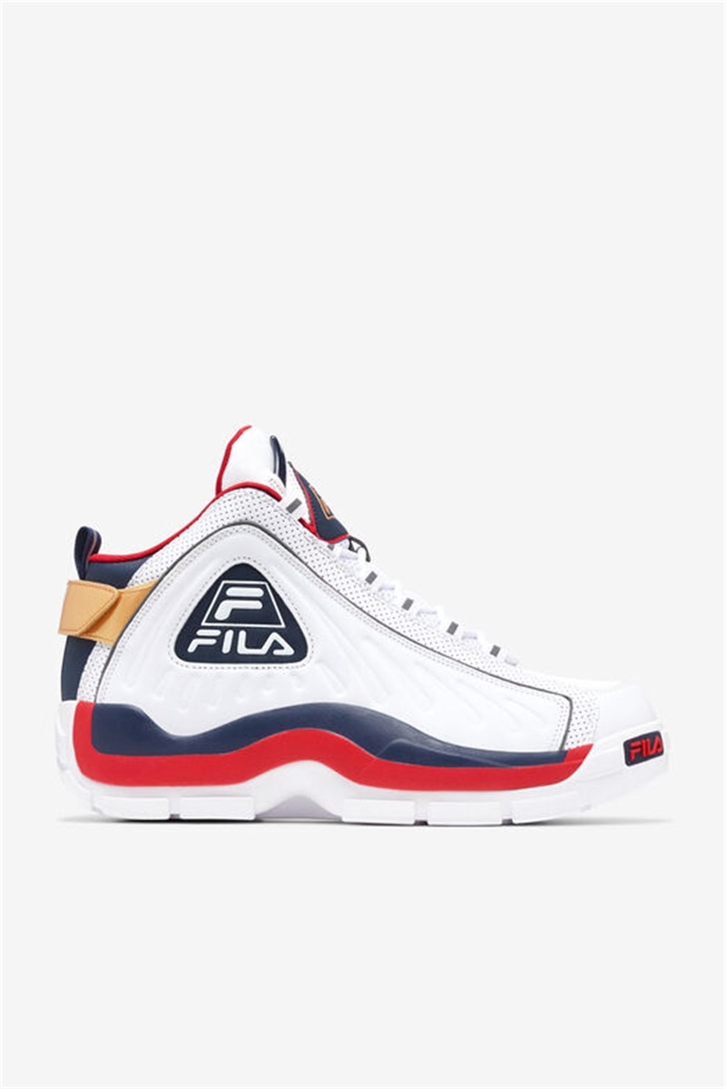 White / Red Men\'s Fila Grant Hill 2 Game Break Shoes | Saudi Arabia-380197