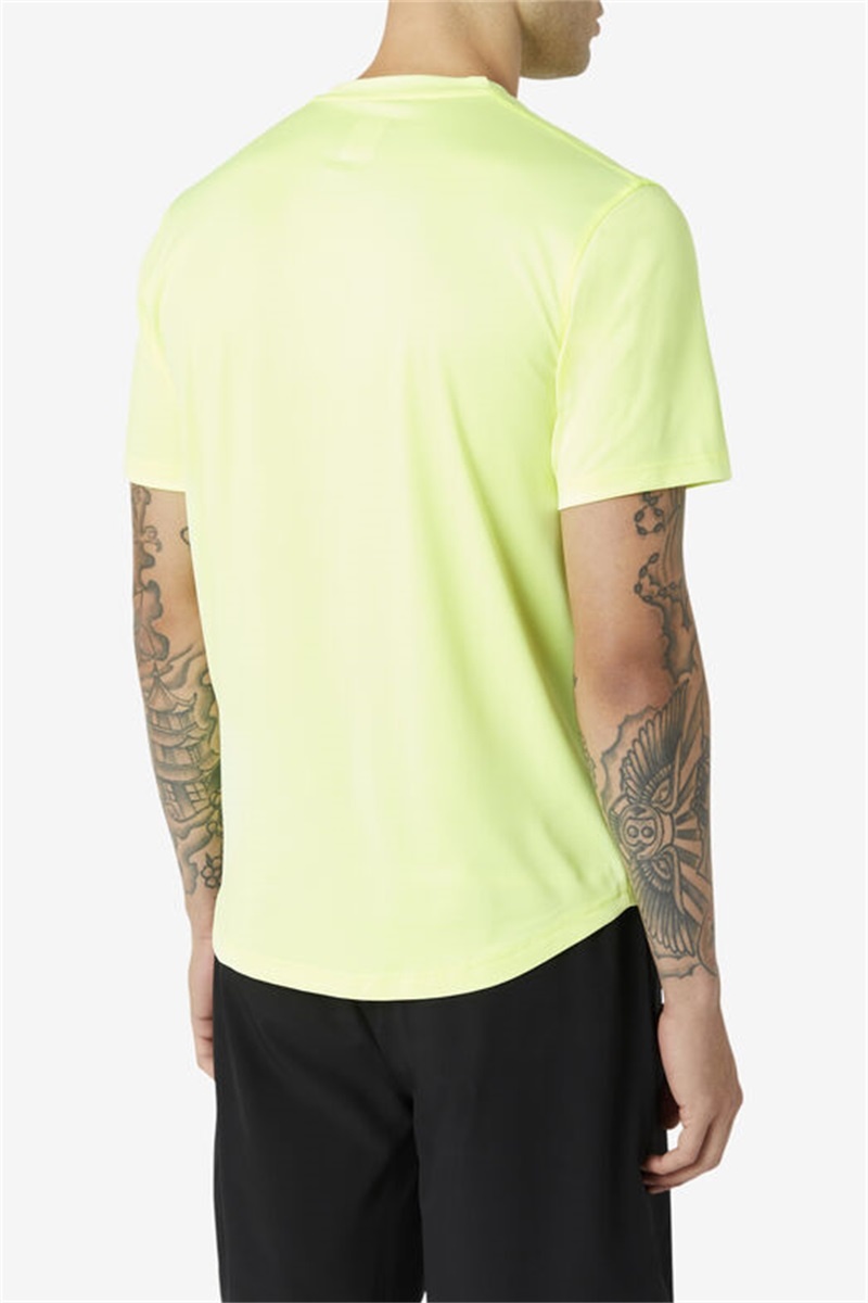 Yellow Men's Fila Pickleball Scallop Hem Crew Shirts | Saudi Arabia-650438